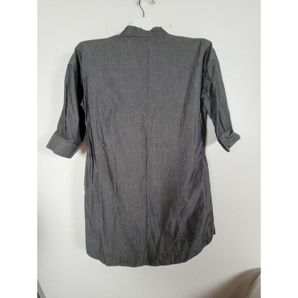 Sunhee Moon Womens Split Neck Shift Tunic Dress/Top Size 1 Gray Half-Sleeve - Picture 2 of 8